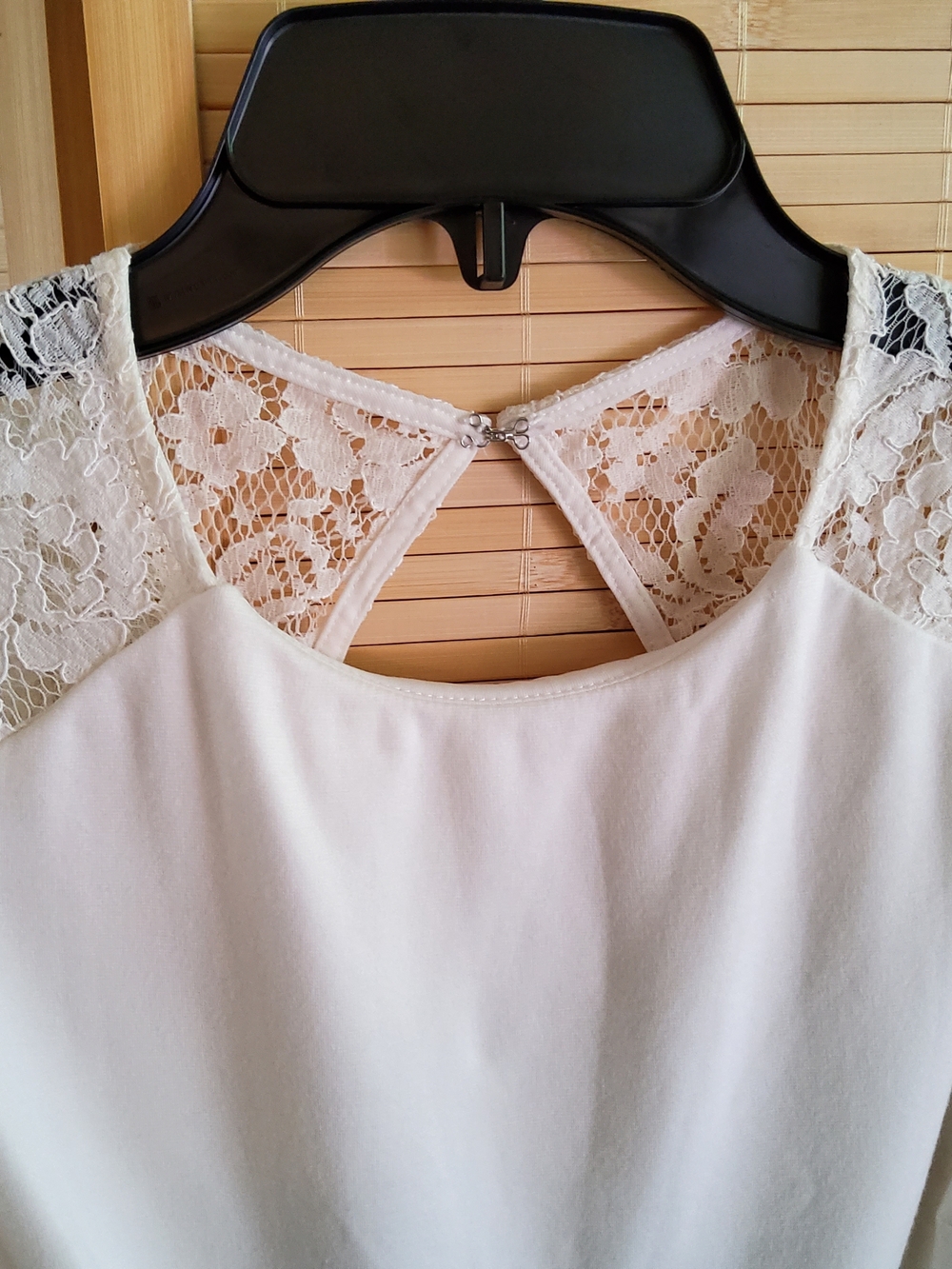 Cynthia Steffe Ivory Lace Yoke Peplum Midi Dress - Picture 2 of 5